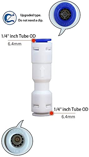 ESHIONG 1/4" Push to Connect One Way Check Valve for Reverse Osmosis Water Filter,NSF Certified Plastic Quick Connect RO Fittings (6 pcs) - style: 1/4'' Inch，6pcs