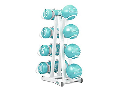 ZIVA Performance 8-Tier Functional Accessories Storage Tree Rack - Steel Tubing, Non-Marking Feet Supports Eight Wall Balls, Medicine Balls, Power Core Sandbags (H:147cm, W:50.5cm, L:84.5cm, Wt:24kg)