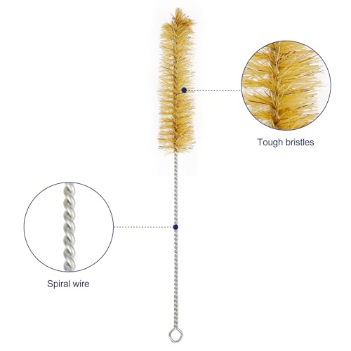 Test Tube Brushes, 10 Pack Bristle Test Tube Bottle Wash Cleaning Brushes with Radial Tufted End Suitable for Laboratory Use, Size S - size: Small