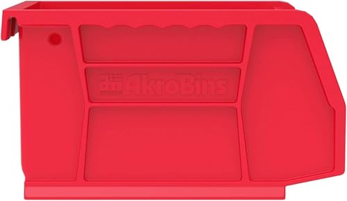 Akro-Mils 30210 AkroBins Plastic Storage Bins, 5"x4"x3", Red, 24-Pack | Space-Saving Stackable Bins for Garage, Pantry, Craft Organization - color: Red
