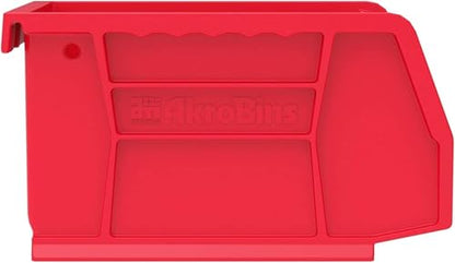 Akro-Mils 30210 AkroBins Plastic Storage Bins, 5"x4"x3", Red, 24-Pack | Space-Saving Stackable Bins for Garage, Pantry, Craft Organization - color: Red