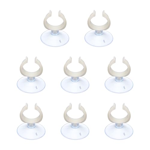Aquarium Suction Cups, Fish Tank Suction Cups Clips Airline Tube Holders Clamps (Plastic, 8Pcs, Clear) for 1.1" Fish Tank Airline Tubing Binding Moss Shrimp Nest, 28x45MM - color: Clear, size: 28x45MM