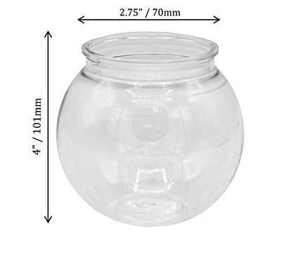 Creative Hobbies® 16 oz Clear Plastic Fish Bowls - 4 Inch (100 mm) Shatterproof Ivy Bowls for Carnival Games, Drinks, Candy & More - Pack of 12 - size: 4" H × 3¾" D with a 2½" neck