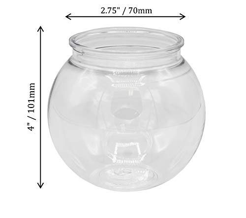 Creative Hobbies® 16 oz Clear Plastic Fish Bowls - 4 Inch (100 mm) Shatterproof Ivy Bowls for Carnival Games, Drinks, Candy & More - Pack of 12 (Pack of 2) - size: 4" H × 3¾" D with a 2½" neck (Pack of 2)
