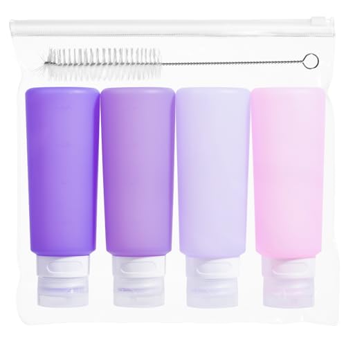 MICEBAY 6 oz Condiment Squeeze Bottles, Leakproof Salad Dressing Container - color: Purple, size: 6 OZ