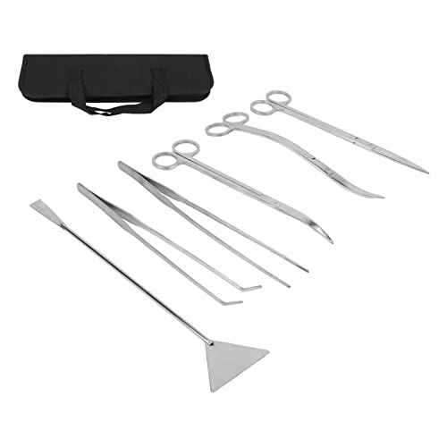Drfeify Aquarium Stainless Steel Scissor Tweezer Spatula Tool Set for Fish Tank Plant Care