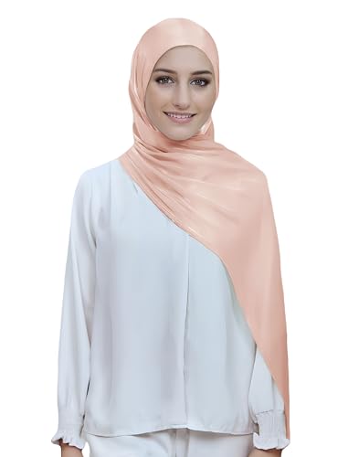 Lina & Lily Sheen Shimmer Women's Crepe Scarf Shawl Wrap Head Hijab Lightweight - color: Blush Pink