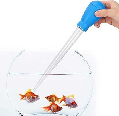 Fish Pipette Dropper Aquarium Gravel Cleaner Waste Remover Changer Aquarium Dropper Pipette Feeder Water Transfer Tool with Extension Tube Aquarium Pipette