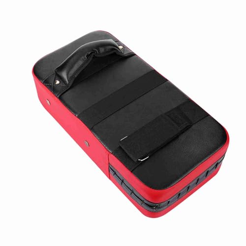 Taekwondo Kicking Strike Pad | Handheld Punching Target for Boxing/Martial Arts Training | High - Strength Nylon Rope Sealing | PU Leather & Foam Padding | 40x20x10cm (Red)