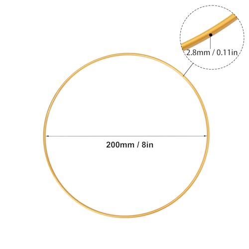 30 Piece 8 Inch Gold Metal Floral Hoop Wreath Macrame Rings Set, Floral Hoop Wreath for Weddings, Home Decor and DIY Crafts, Dream Catcher, and Macrame Wall Hanging Crafts by GENHAKON.