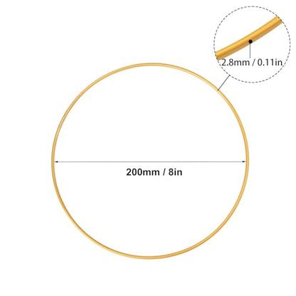 30 Piece 8 Inch Gold Metal Floral Hoop Wreath Macrame Rings Set, Floral Hoop Wreath for Weddings, Home Decor and DIY Crafts, Dream Catcher, and Macrame Wall Hanging Crafts by GENHAKON.