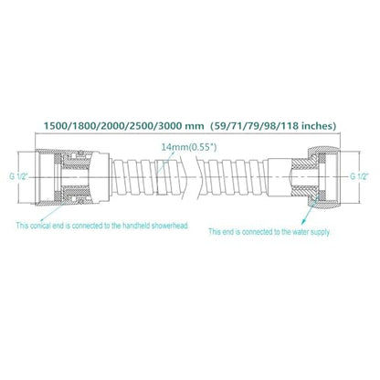 TRIPHIL Kink-free Shower Hoses 118" Extra-long Handheld Shower Head Hose Replacement Flexible Metal Tube Extension Anti-twist Brass Connectors Stainless Steel Brushed Nickel - color: Brushed Nickel, size: 118 Inches