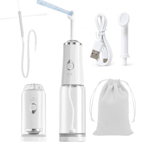 Electric Portable Bidet for Travel, Rechargeable Handheld Bidet Sprayer with USB-C, 4 Pressure Modes & 2 Specialized Nozzles for Front/Rear Wash, IPX7 Waterproof, Bottle Compatible, Detachable (White) - color: White
