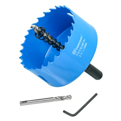 2-3/4 Inch Hole Saw with Arbor for Metal and Wood Cutting, Bi-Metal Hole Cutter, 2-3/4" Hole Saw Kit for Drywall, Wood, PVC Boards, Fiberglass and Vent Pipes - style: 2-3/4"（70mm）