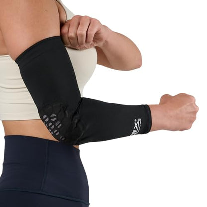McDavid HEX Shooter Arm Sleeve Single Padded Compression Sleeve Basketball Football Sports Protection - color: Viz Black, size: X-Small