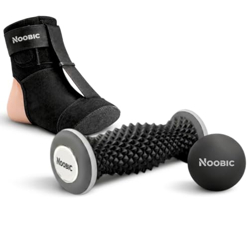 Plantar Fasciitis Night Splint, Foot Roller & Lacrosse Ball for Tension Relief, Foot Pain Relief Heel Spur, Arch Pain, Achilles Tendonitis, Comfortable and Gentle Foot Brace Men and Women (M) - size: Medium