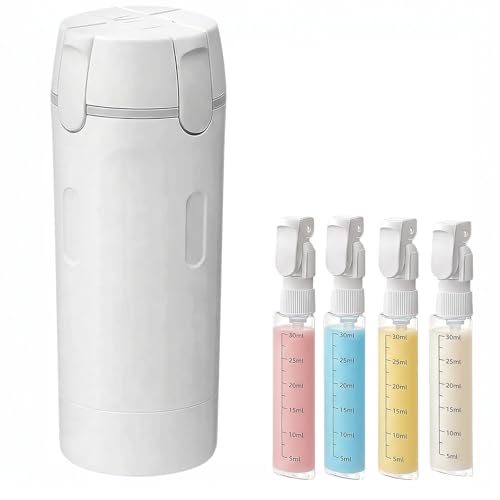 4 in 1 Travel Dispenser Bottle, Refillable Leak Proof Toiletry Containers - color: White