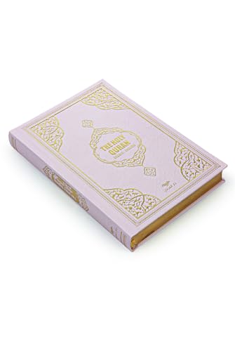 English Translate Thermo Leather Covered Quran | Quran Size: 7.9*5.5 İnch / 20*14 cm | Muslim Ramadan Gift | Great Ramadan Gifts for Muslim Men and Women Gift I İslamic Gift (Pink, Quran)