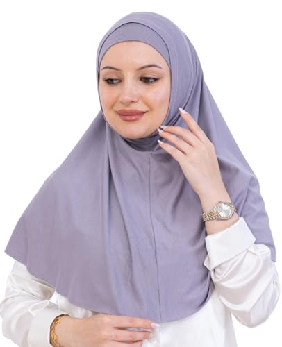 Prien Instant Hijab For Women, Muslim Long Scarf, Undercap Turban Set, Turkish Islamic Clothing, Prayer Clothes For Abaya - color: Grey