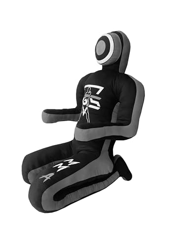 PGS Grappling Dummy for Wrestling Brazilian Jiu Jitus MMA Punching Bag Judo Karate Practice Martial Arts Training Boxing Self Defense Dummy – UNFILLED - color: Black Grey, size: 5FT (59 Inches)