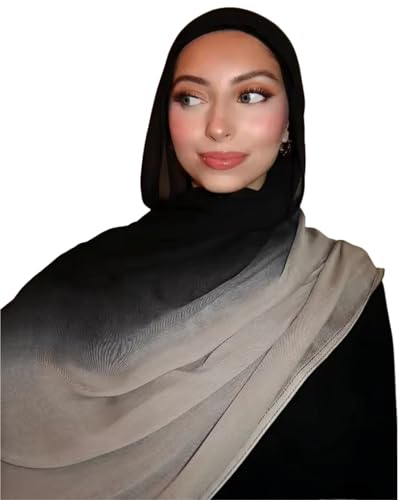 Fashion Gradient Color Hijab Scarf for Women Soft Modal Instant Jersey Hijab Head Wraps Long Shawls - color: Color 4