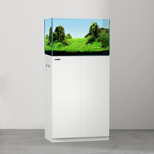 Aquarium Wooden Stand and Cabinet for up to 16 Gal Tank, Fish Reptile Sea Salt WaterTank Stand, Nano Foam Leveling Mat Included, W23.6xD11.8xH31.5 in, Wooden Matte White Painted(Stand Only) - color: White, size: W23.6xD11.8xH31.5in(60x30x80cm)