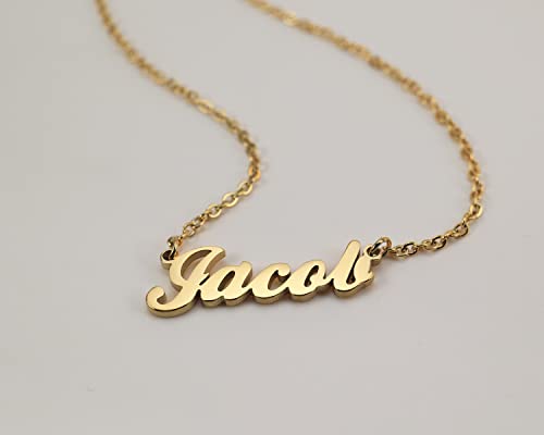 Name Necklace Personalized Engraved Name Pendant for Womens Friends - style: Crybaby - Gold