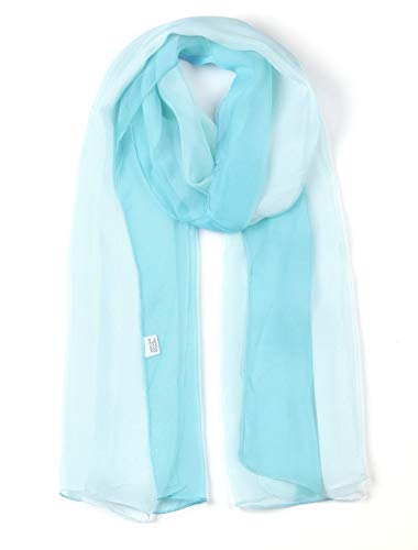uxcell Women'sChiffon Sheer Long Scarf Silky Gradient Party - color: Light Blue