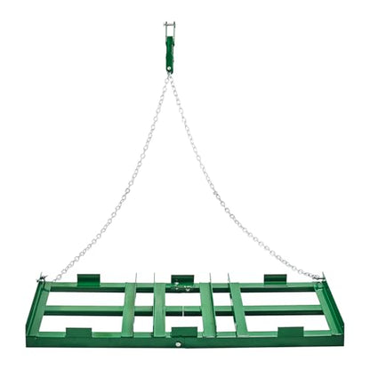VEVOR Drag Harrow, 4 ft Heavy Duty Tow Behind Drag Harrow with Adjustable Bars & 72 in Chain, Driveway Grader Landscape Rake for ATV, UTV, Tractor, Mower Tow Behind Yard Lawn Leveling Tool - size: 4 FT- Green
