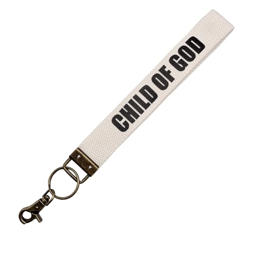Make Heaven Crowded Christian Keychain Cotton Wristlet Keychain Bronze Key Fob Soft Car Keychain Wristlet - color: Child of God