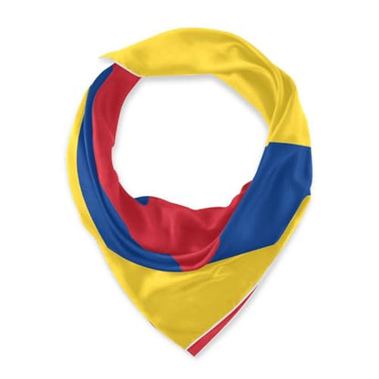 Bandana Square Head Scarf for Women Satin Hair Wrap Fashion Headband 27" - color: Colombian Flag