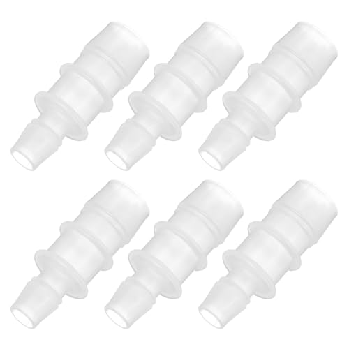 PATIKIL 2/5" to 5/8" 6 Pcs Plastic Hose Barb Fittings, Reducer Tube Fittings Pipe Adapter Union Splicer Joint Kit for Air Gas Water System Liquid Fuel Line Aquarium Tube Pump - size: 2/5"-5/8",(0.79"x2.01")