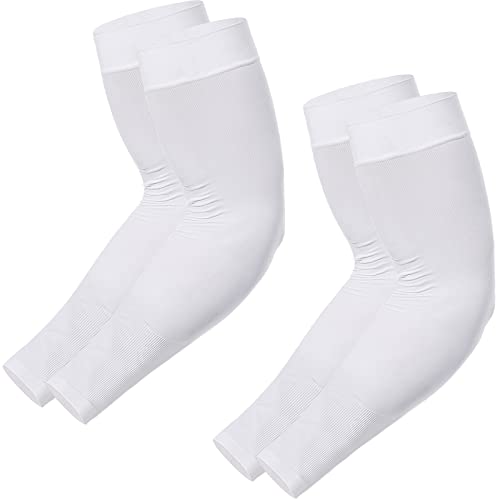 Newbyinn UV Sun Protection Arm Sleeves for Men Women Youth, Cooling Sleeve - color: 2 Pairs: White