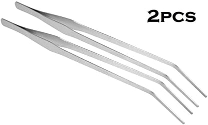 Utoolmart Aquarium Plant Tweezer, Stainless Steel Curved Tweezer, Aquarium Tweezers Extra Long 38cm, for Fish Tank Plant Aquascape Tools, Feeding Tongs, 2 Pcs - color: 2pcs, size: 38cm Curved