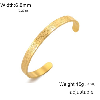 VASSAGO Islamic Gifts Ayatul Kursi Bracelet for Women Men Muslim Quran Allah Openable Bangles Ayatul Kursi Arabic Calligraphy Cuff Bracelet Islam Islamic Jewelry Eid Gifts - color: gold ayatul kursi bracelet