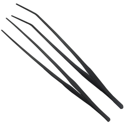 Zorfeter 2 PCS Extra Long Reptile Feeding Tongs, Stainless Steel Tweezers Rubber Tip, Long Terrarium Supplies for Bearded Dragon/Aquarium/Snake Tank(15 Inch)