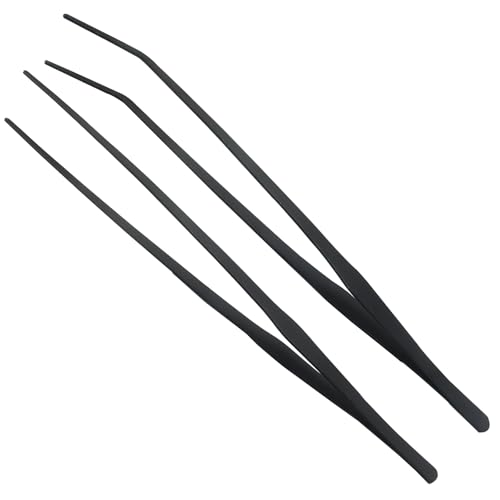 Zorfeter 2 PCS 15 Inch Reptile Feeding Tongs | Stainless Steel, Extra Long, Rubber Tip, Long Terrarium Supplies for Bearded Dragon/Aquarium/Snake Tank