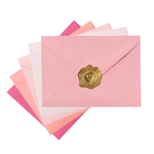 50 Pack Colored A7 Invitation Envelopes 5x7 Pink, 5 1/4 x 7 1/4 in - color: Pink, size: 5 1/4 x 7 1/4 inches