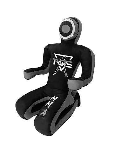 PGS Grappling Dummy for Wrestling Brazilian Jiu Jitus MMA Punching Bag Judo Karate Practice Martial Arts Training Boxing Self Defense Dummy – UNFILLED - color: Black Grey, size: 5FT (59 Inches)