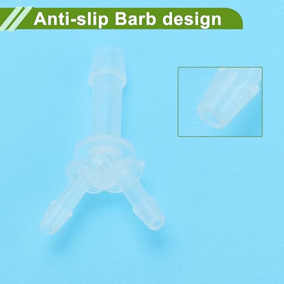 Plastic Hose Barb Fitting 3/32" x 5/32" x 3/32" Y Shaped Barb Connector PP 4 Pcs - size: 3/32"-5/32"-3/32"