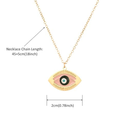Stainless Steel Hebrew CHAI Necklace | Hand of Fatima Pendant | Turkish Evil Eye Charm | Israel Map Blessing Necklace | Protection Jewelry for Women men Include a Gift Box - color: Gold-Eye-1254