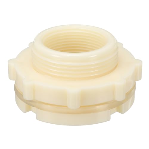 PATIKIL ABS Bulkhead Fitting NPT1.5", Bulkhead Water Tank Connector with Silicone Seal Gasket Garden Hose Fitting for Rain Bucket, Sinks, Aquariums, White - size: NPT1.5"
