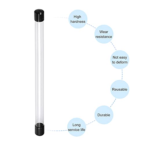 MECCANIXITY Clear Storage Tube 18x20mm Small Plastic Round Tubing with Caps Rigid Bottle Container 400mm/15.7 Inch for Item Stored - size: 18x20x400mm