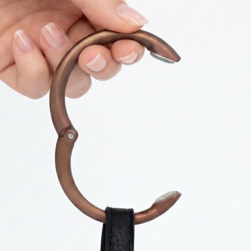 Clipa Bag Hangers The Ring that Opens into a Hook, Closes Automatically | Holds 33 lbs, Needs only 1/2" to Hang a Bag, Easy to Use with One Hand, in 9 available styles, 3 yr Warranty - color: Matte Bronze