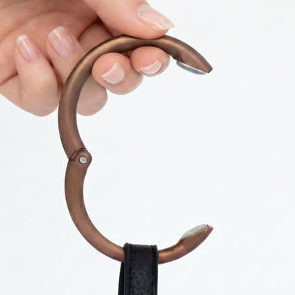 Clipa Bag Hangers The Ring that Opens into a Hook, Closes Automatically | Holds 33 lbs, Needs only 1/2" to Hang a Bag, Easy to Use with One Hand, in 9 available styles, 3 yr Warranty - color: Matte Bronze