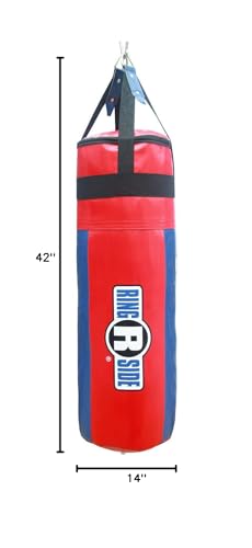Ringside Apex Heavy Bag, Punching Bag for Boxing Training and Workout, 100 lbs, Includes Nylon Straps and Hanging Clip - color: Red / Blue