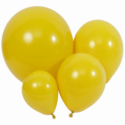 Latex Balloons, 100-Pack Different Sizes 18 12 10 5 Inch Party Balloon Garland Kit (Mustard) - color: Mustard