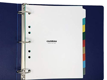 Carstens Heavy Duty Plastic Dividers, 9-Tab, Multi-Color, Blank, for Side-Opening 3-Ring Binders, 1 Set - size: 9-Tab