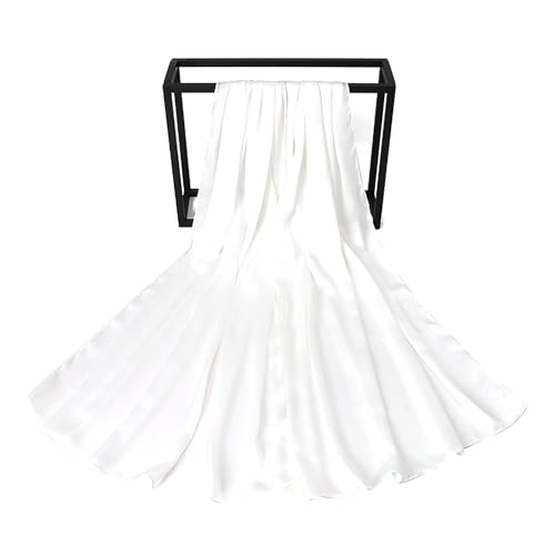 Luxury Silky Satin Hijab for Women, Shimmer Crinkle Muslim Head Scarf, Graceful Feminine Charm - color: White