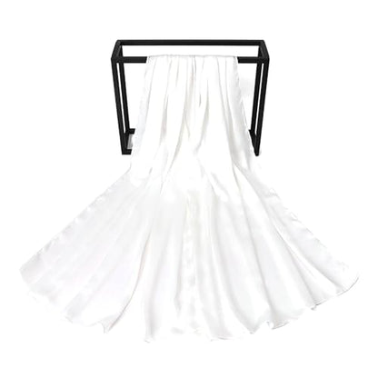Luxury Silky Satin Hijab for Women, Shimmer Crinkle Muslim Head Scarf, Graceful Feminine Charm - color: White